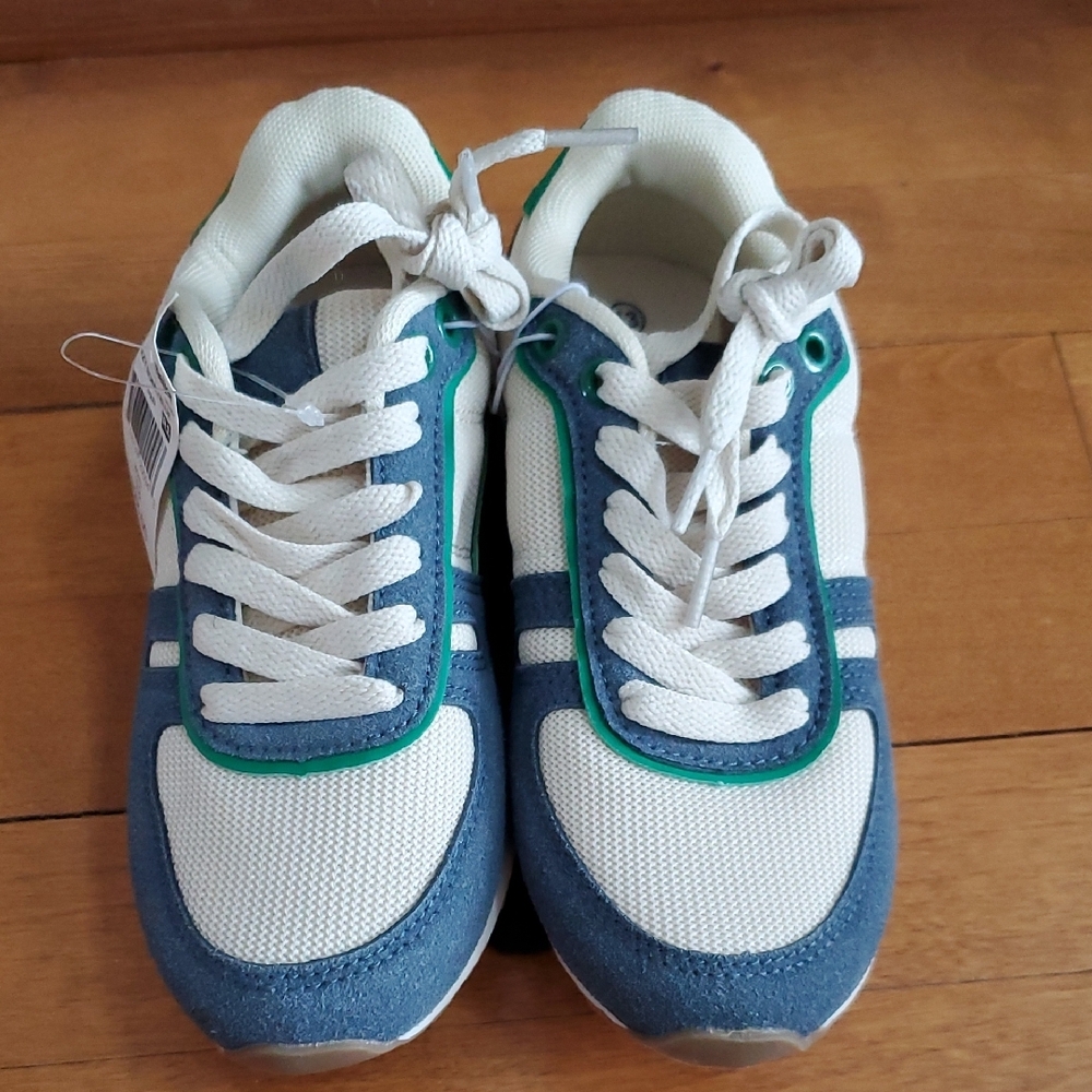 Boys Girls Falls Creek Trizzy Lace Up Sneakers Bone Blue Size 13 1 2 3 4 NWT - Picture 2 of 5